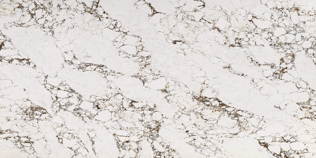 Polished white quartz surface with soft veining